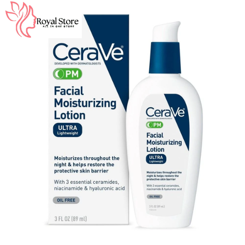 CeraVe PM Facial Moisturizer – Lightweight Night Hydration CeraVe PM Facial Moisturizing Lotion – Lightweight Night Hydration